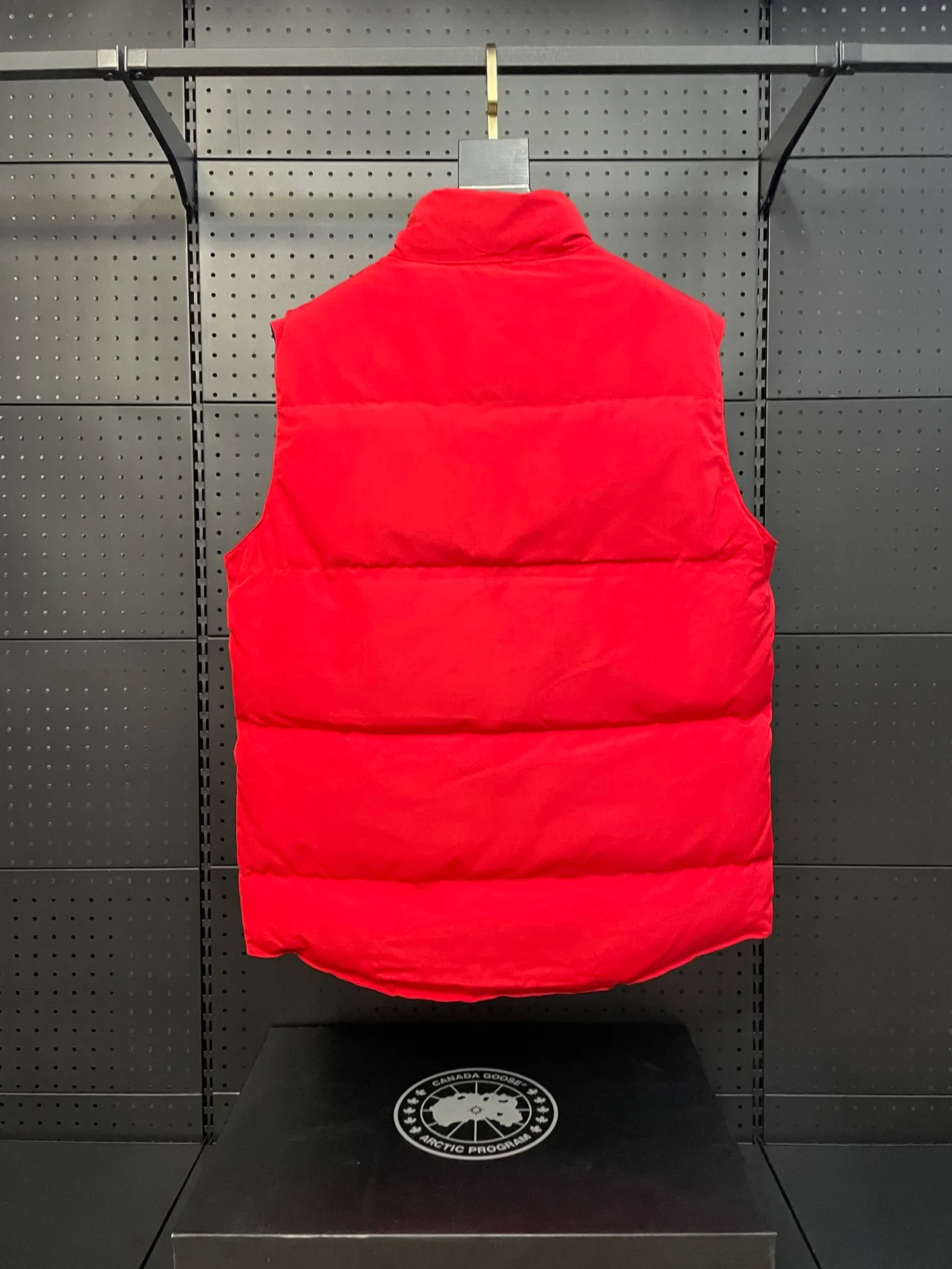 Red canada goose freestylecrew 🎗 zp 🎗 t Premium ， 90 🎗 🎗zp 90 Lightweight 🎗ykk 🎗 zp zp Size:XS-XXL